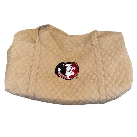 Florida State Seminoles FSU Team Tan Duffle Bag Quilted - Picture 1 of 11